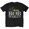 MAGLIE ROCK - BOB MARLEY - DISTRESSED LOGO - UFFICIALE