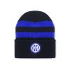 BERRETTO CALCIO INTER - PRODOTTO UFFICIALE INTERNAZIONALE F.C. - NERO/AZZURRO RIGHE - ACRILICO